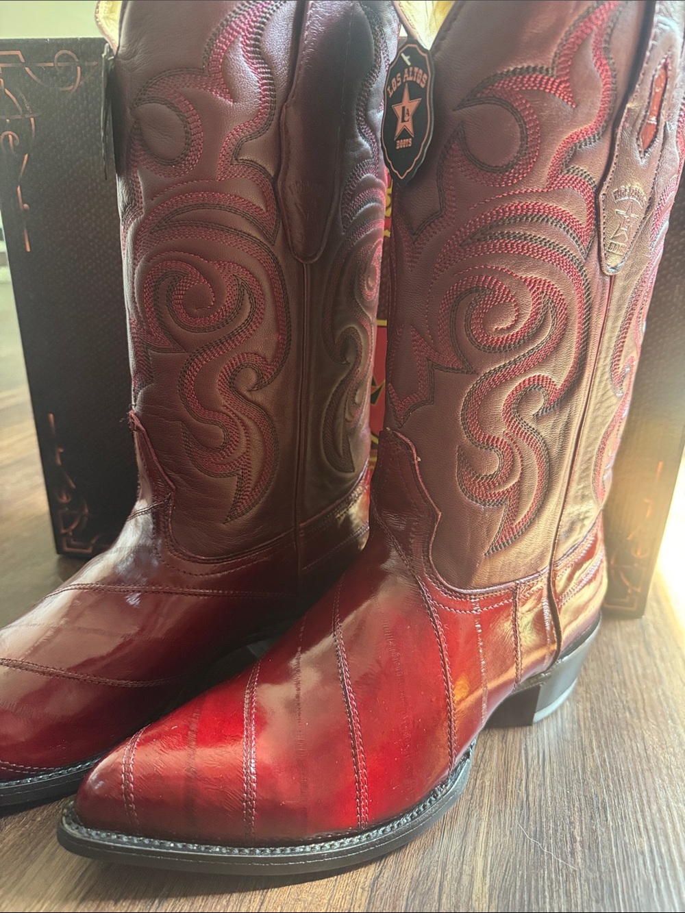 Los Altos Eel Cowboy Boots J-Toe